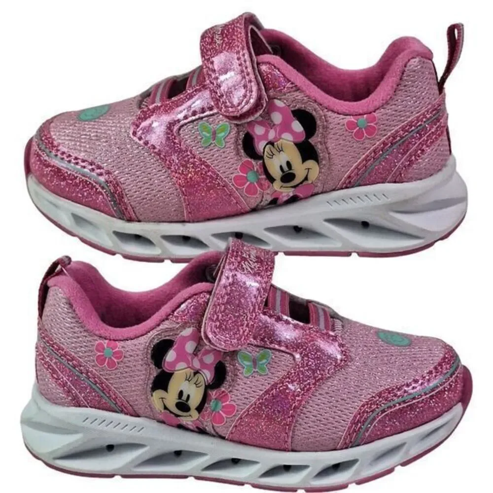 Minnie shoes‎ for girls sneakers with LED light without laces Pink Size 7 (14cm)